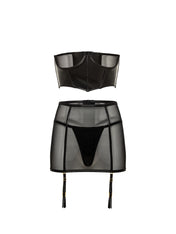 Mesh Cincher & Mini Skirt Set