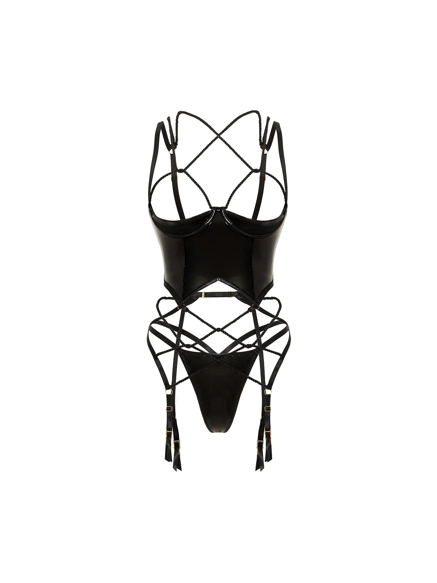Rope Ties Strappy Lingerie Set