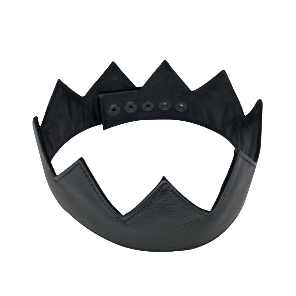 Leather Crown with Adjustable Snaps