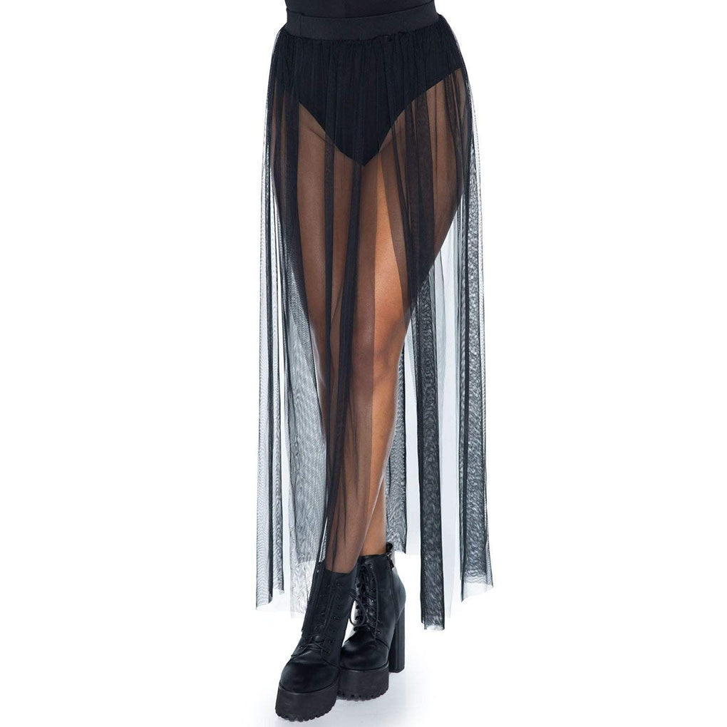 Sheer Long Skirt with Splits