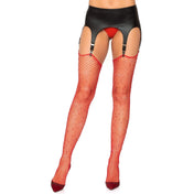 Rhinestone Fishnet Thigh Highs with Unfinished Top