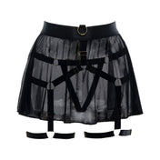 Mesh Mini Garter Skirt & G-string O/S