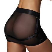 Adj Harness Mesh Mini Skirt