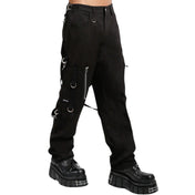 Punk Unisex ADJ Zipper Bottom Leg Bondage Pants