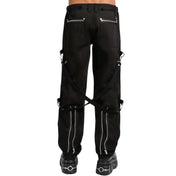 Punk Unisex ADJ Zipper Bottom Leg Bondage Pants