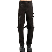 Punk Unisex ADJ Zipper Bottom Leg Bondage Pants