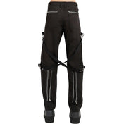 Punk Unisex ADJ Zipper Bottom Leg Bondage Pants