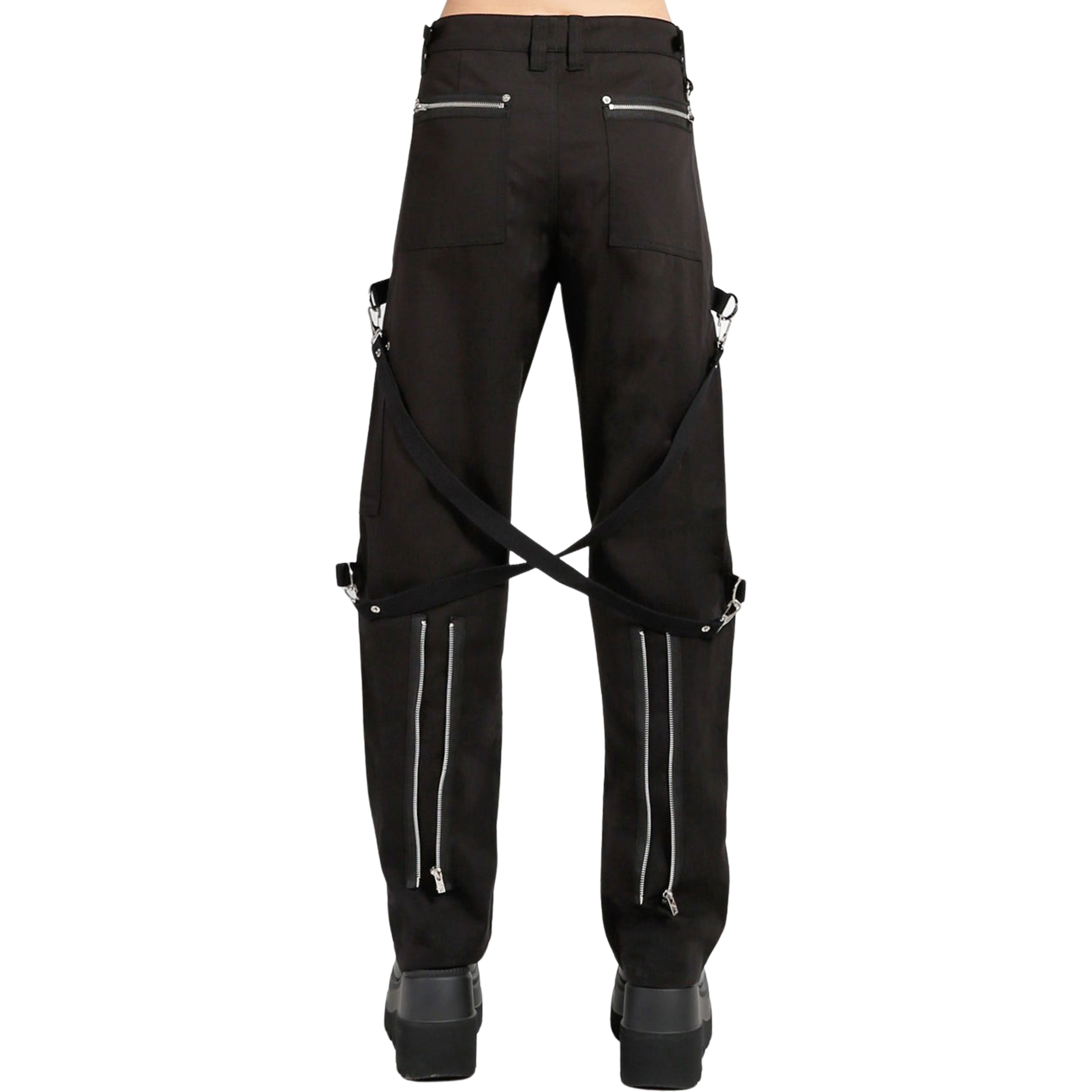 Punk Unisex ADJ Zipper Bottom Leg Bondage Pants