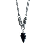 Maille Link Obsidian Black Arrow Necklace