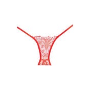 red lace crotchless panty cut-out back seductive intimate lingerie fetish factory sexy