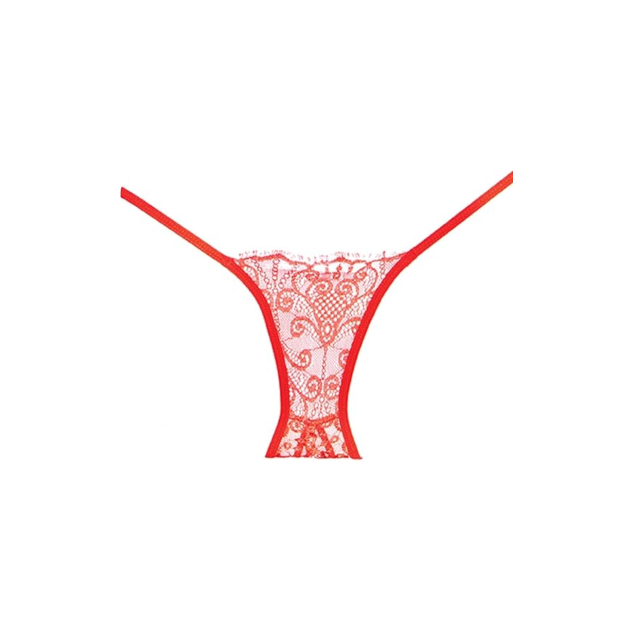 red lace crotchless panty cut-out back seductive intimate lingerie fetish factory sexy