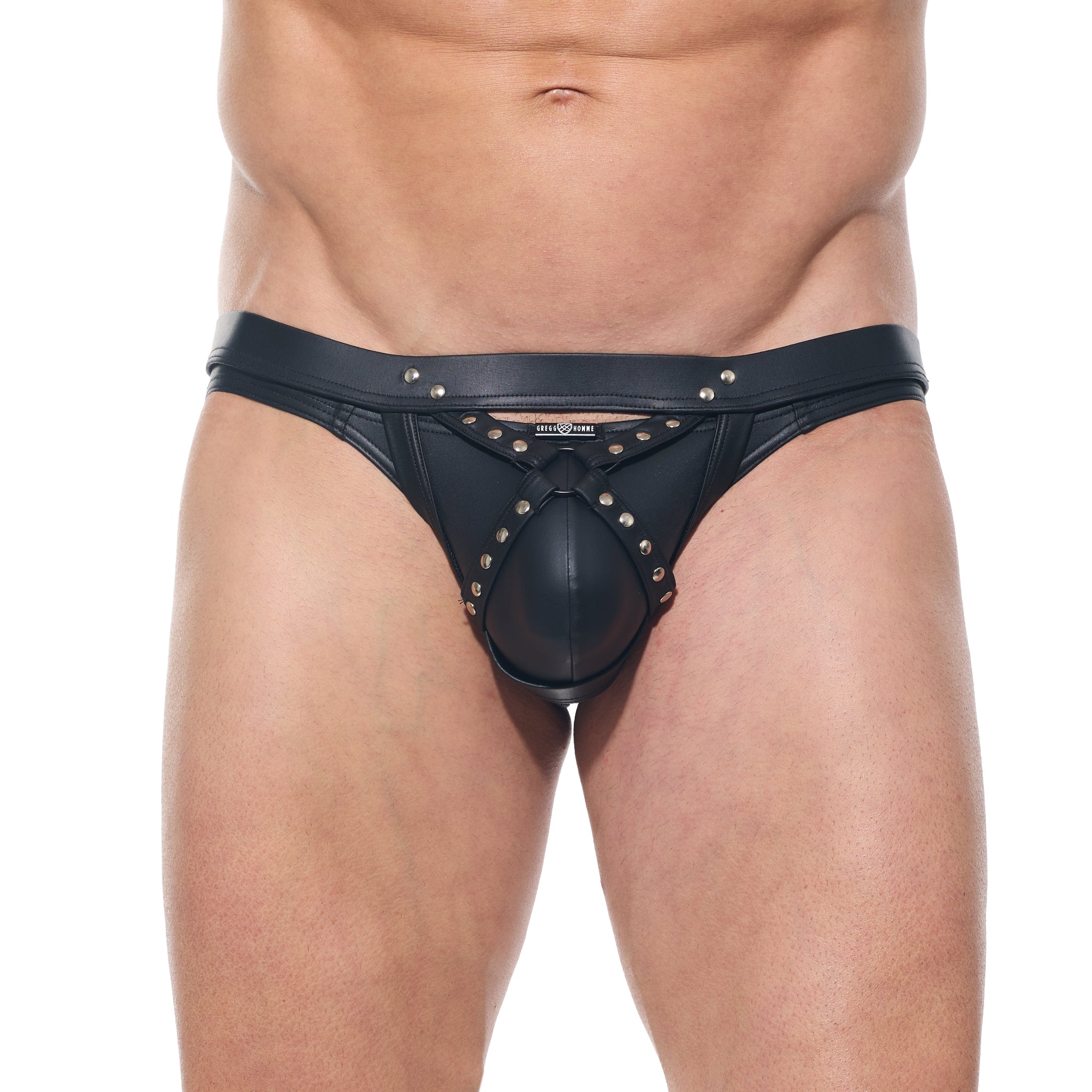 afterlight men's harness z-shaped straps metal studded waistband ring fetishwear bondage accessory kinky menswear muscle fit fetish factory