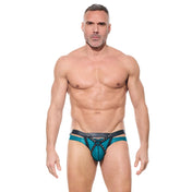 afterlight men's harness z-shaped straps metal studded waistband ring fetishwear bondage accessory kinky menswear muscle fit fetish factory