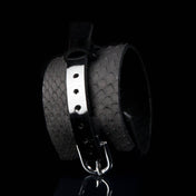 Premium leather textured alligator reptile scaled scaly patent bracelet wrist cuff adjustable buckle fashion alt-fashion arm-gear accessories black