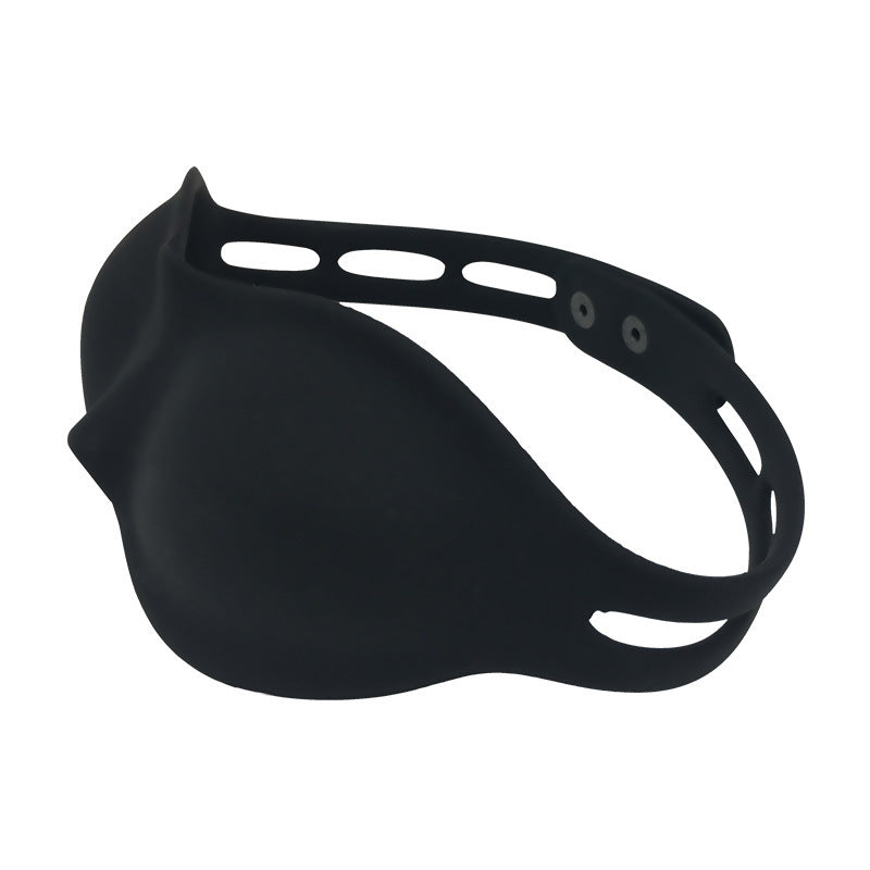 Silicone Scoop Molded Blindfold Eye Mask- Black