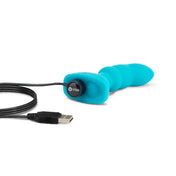 Silicone anal plug buttplug butt-plug vibrator vibrating vibration vibe rotating rimmer rimming beads internal shaft curved anal-play analingus sensation girth deep-pressure remote-control travel-lock g-spot p-spot adult-toys teal
