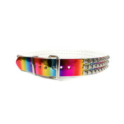 3 Row Black Pyramid Stud Belt