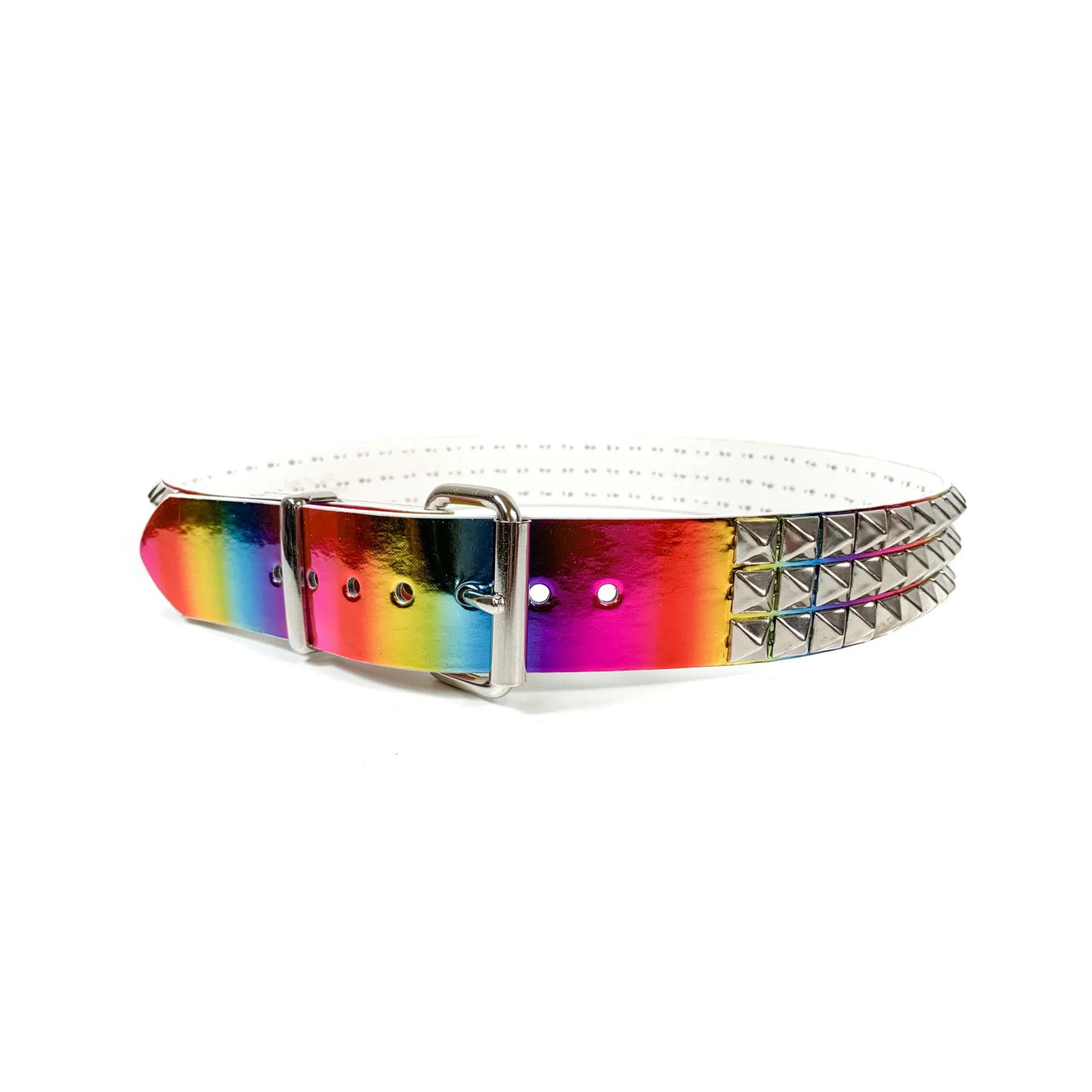 3 Row Black Pyramid Stud Belt