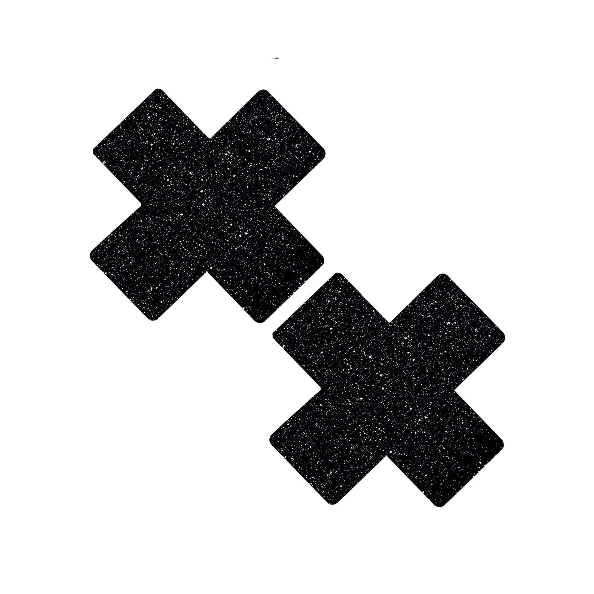 Adhesive medical-grade self-adhesive swimsuit-material glitter hypoallergenic latex-free accessories intimates stickers body-stickers skin sparkly sparkling gleaming glittery glittering x-shaped geometric fetish fashion alt-fashion goth gothic punk rave ravewear dark-raver festival club clubwear concert unisex black bodistix