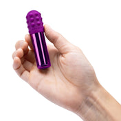 Textured Silicone Sleeve and Ring Mini Vibrating Bullet