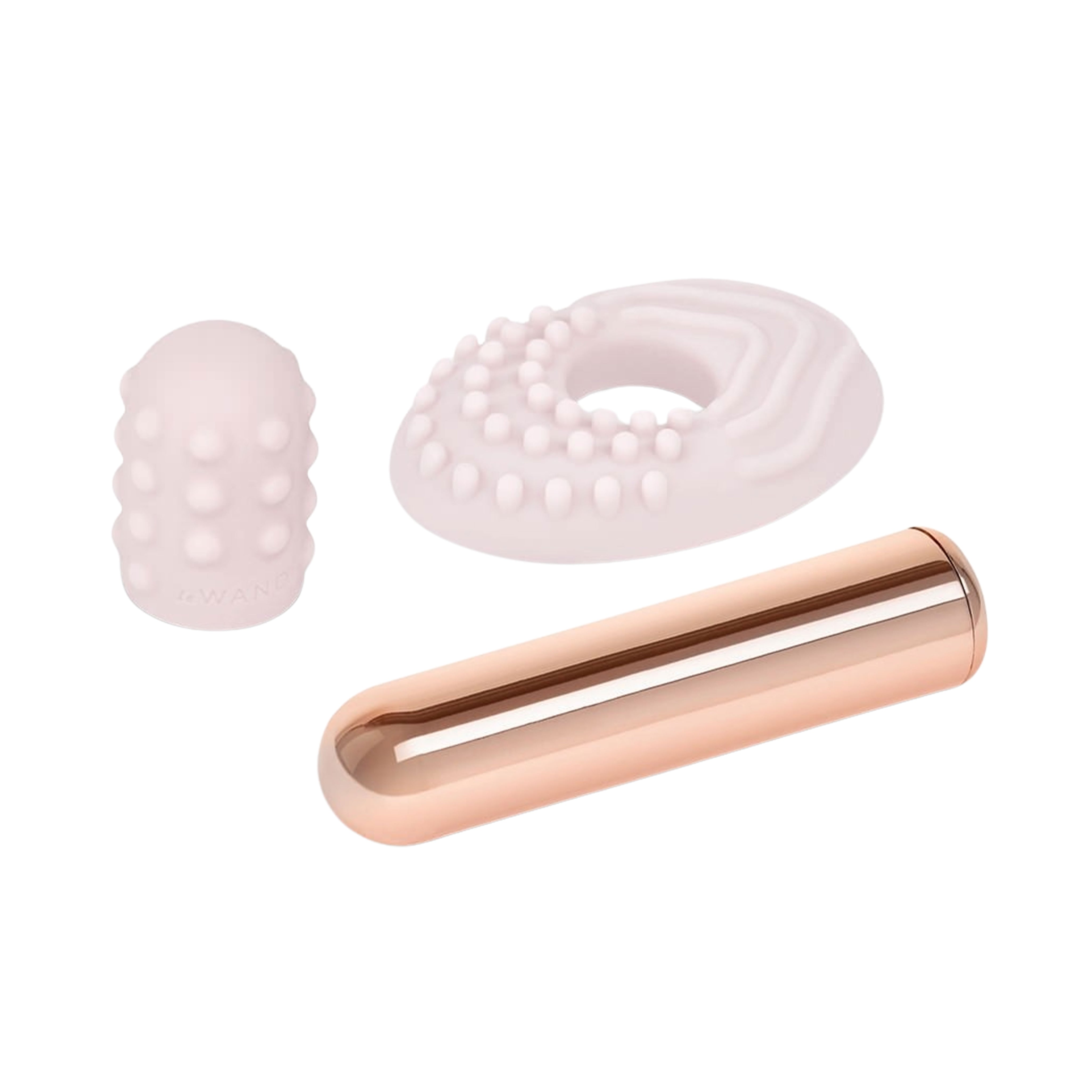 Textured Silicone Sleeve and Ring Mini Vibrating Bullet