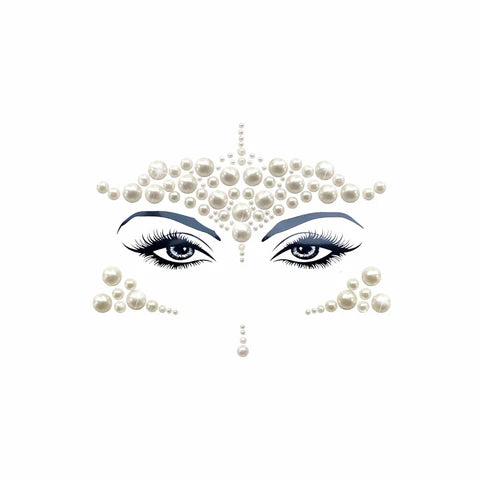 White Pearls Face Stickers