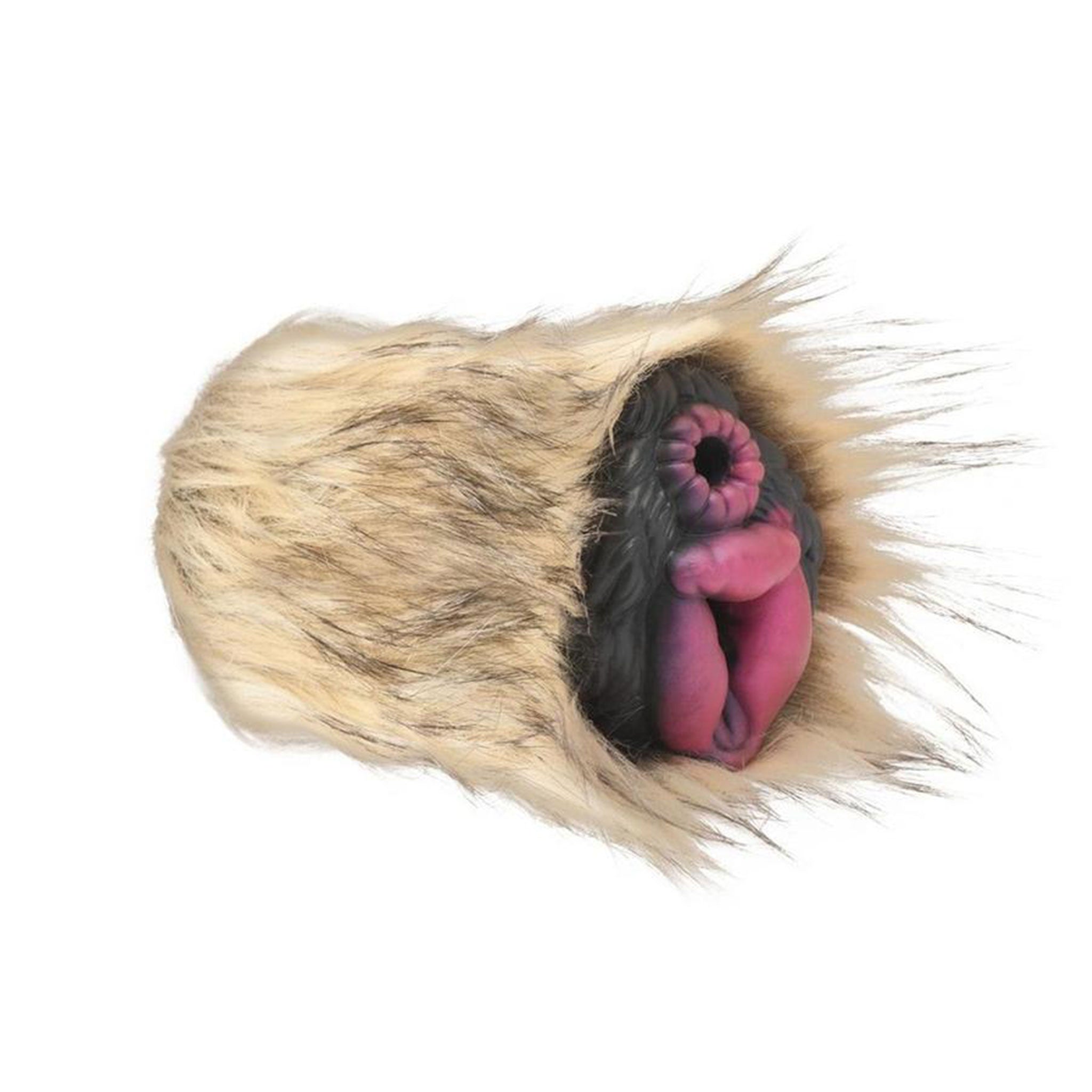Silicone non-vibe nonvibe stoker masturbator masturbation pussy cooch anal swollen engorged textured tunnel furry faux-fur polyester wolf canine dog yiff yiffing creature-cocks adult-toys black brown pink