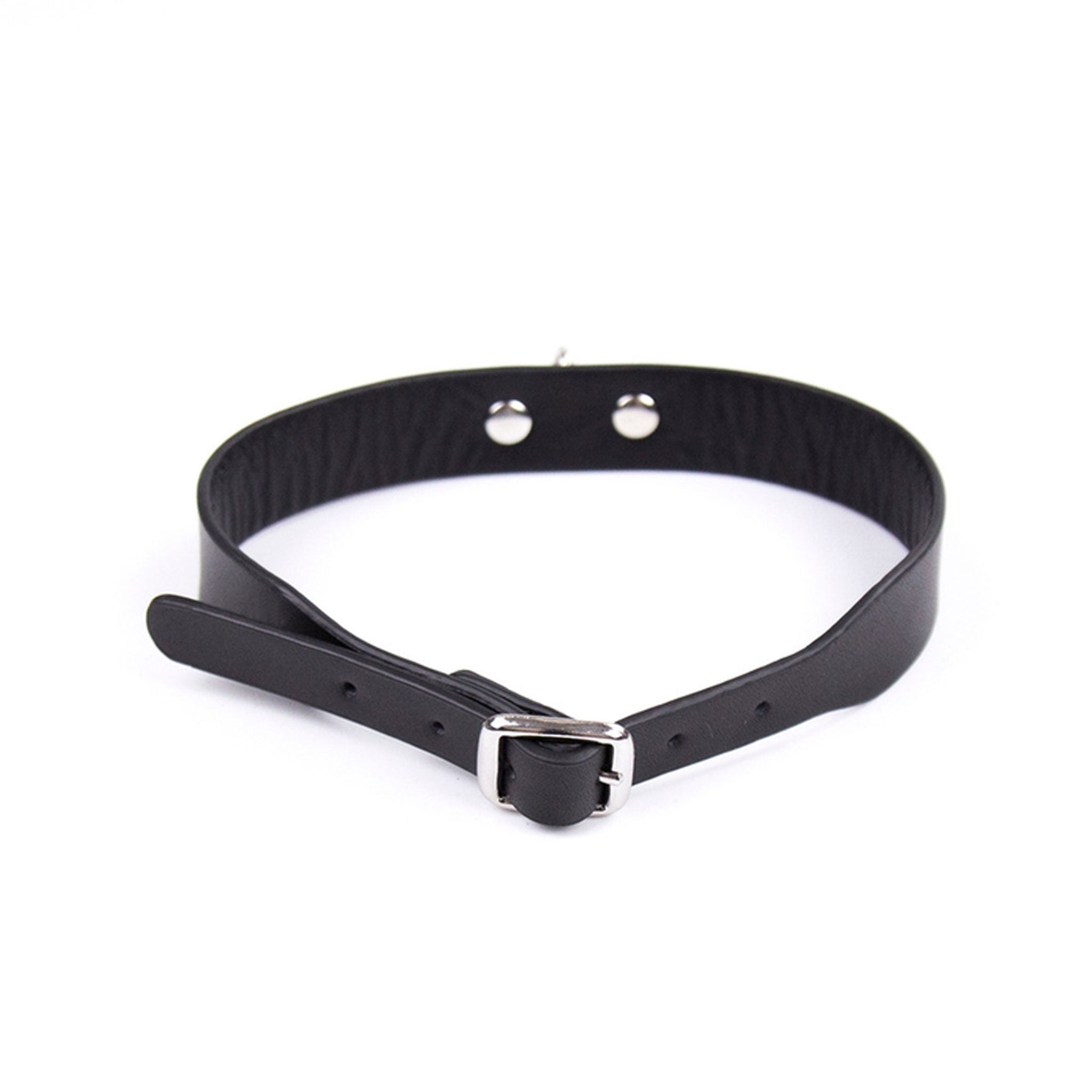 PVC vinyl leather vegan-leather accessories collar choker D-ring O-ring hinge-plate adjustable buckle delicate stunning beautiful fetish fashion alt-fashion bdsm bondage pet pets pet-play animal-play unisex black