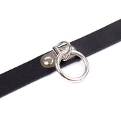 PVC vinyl leather vegan-leather accessories collar choker D-ring O-ring hinge-plate adjustable buckle delicate stunning beautiful fetish fashion alt-fashion bdsm bondage pet pets pet-play animal-play unisex black