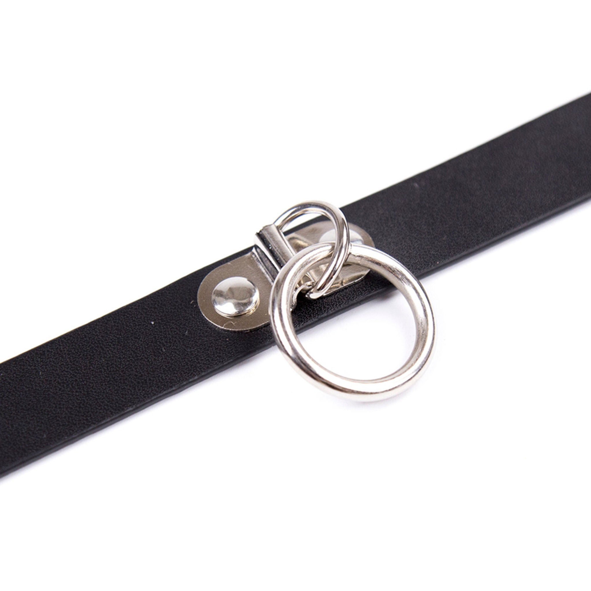 PVC vinyl leather vegan-leather accessories collar choker D-ring O-ring hinge-plate adjustable buckle delicate stunning beautiful fetish fashion alt-fashion bdsm bondage pet pets pet-play animal-play unisex black