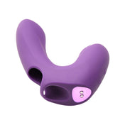 Silicone ABS plastc vibrator vibrating vibration vibe clit clitoral clitoris stimulation stimulator stimulating double finger finger-mounted adult-toys purple