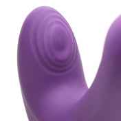 Silicone ABS plastc vibrator vibrating vibration vibe clit clitoral clitoris stimulation stimulator stimulating double finger finger-mounted adult-toys purple