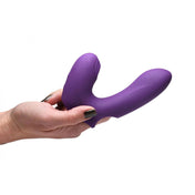Silicone ABS plastc vibrator vibrating vibration vibe clit clitoral clitoris stimulation stimulator stimulating double finger finger-mounted adult-toys purple