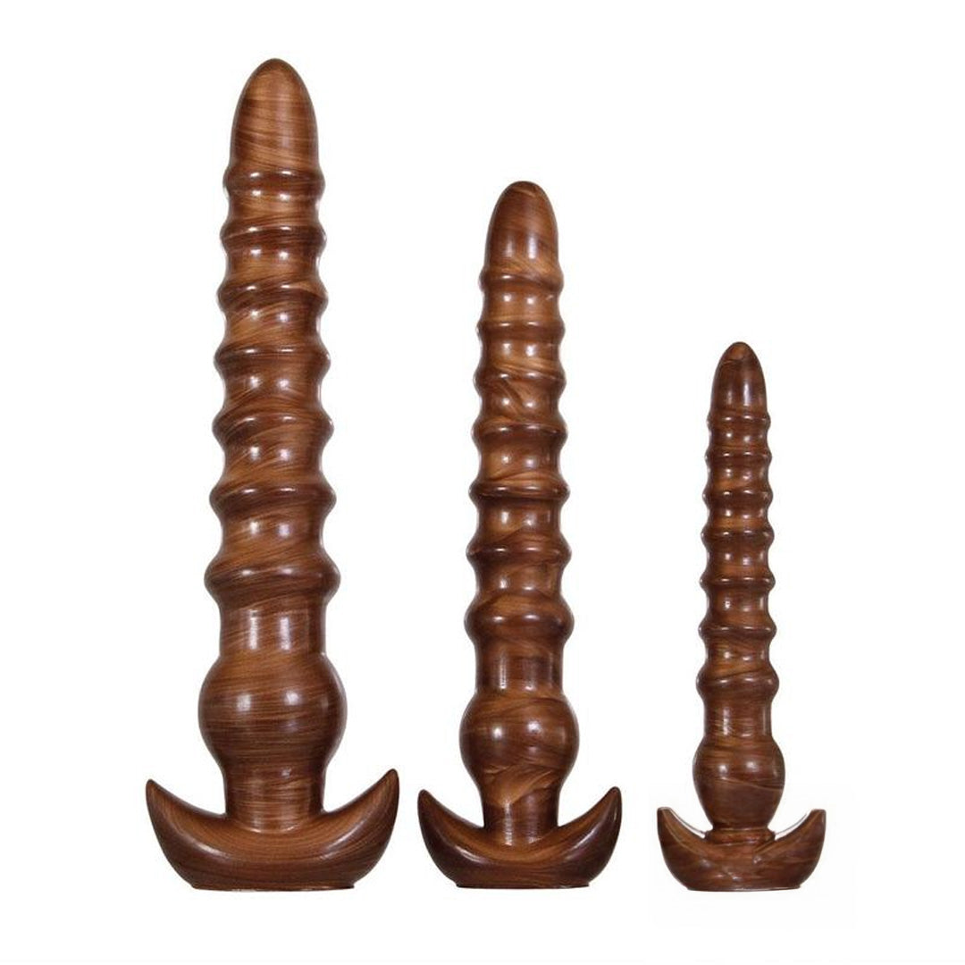 Screw Up Swirl Metallic Gold 3 Pc Set Butt Plug