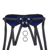 ADJ Strap On Harness W Silicone Rings Blue/Black