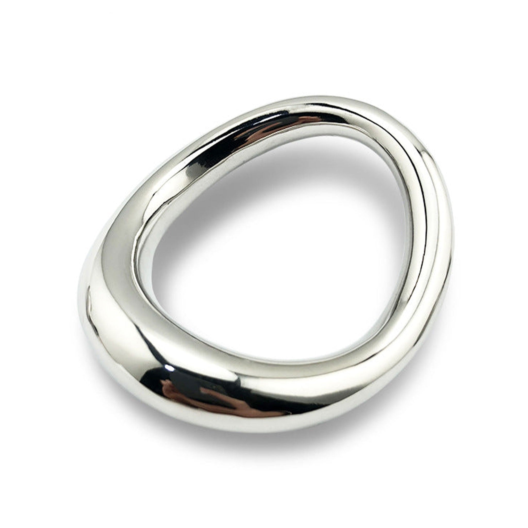 Stainless steel cock ring cockring cock-ring cock-and-ball cnb penis ergonomic s-curve shape futuristic mirrored non-vibe non-vibrating metallic adult-toys