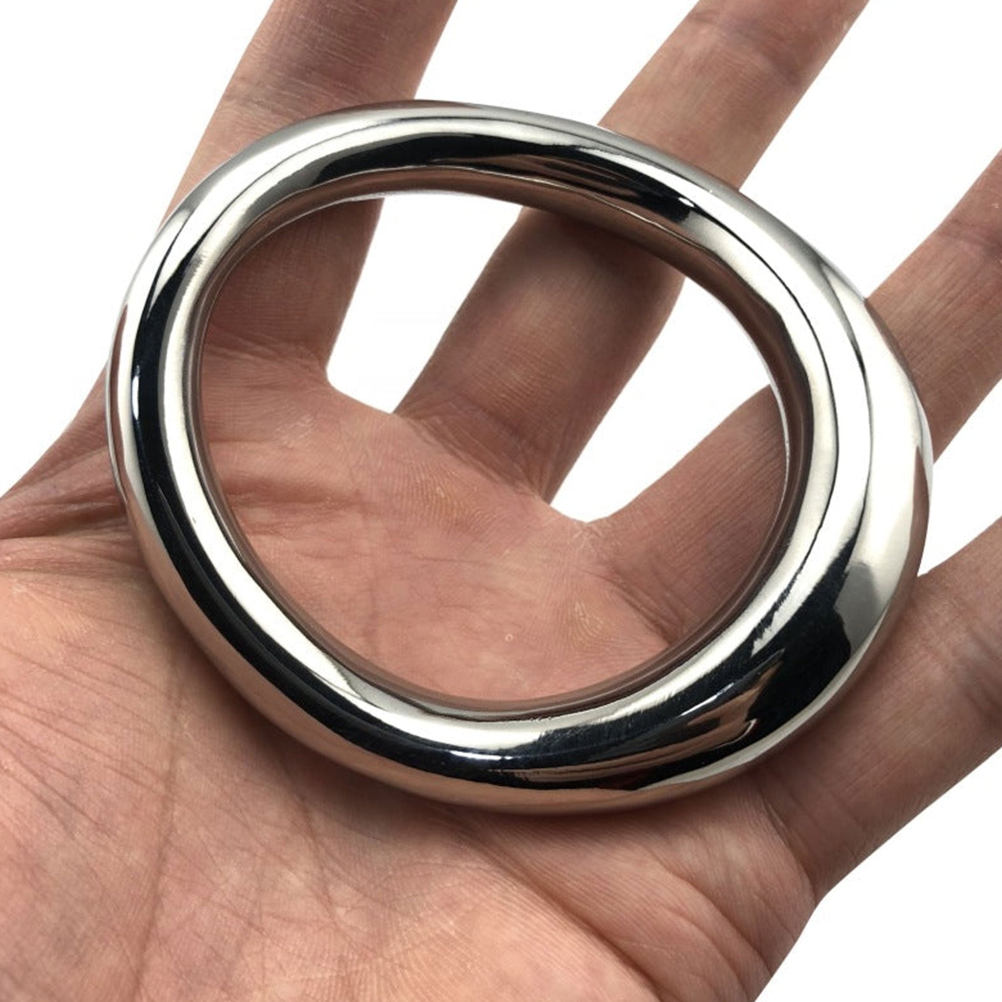 Stainless steel cock ring cockring cock-ring cock-and-ball cnb penis ergonomic s-curve shape futuristic mirrored non-vibe non-vibrating metallic adult-toys