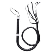 Faux Leather Braided Flogger with Rhinestone Accents 54 inch whip faux leather braided design rhinestone handle tassel tips bondage fetish BDSM Fetish Factory