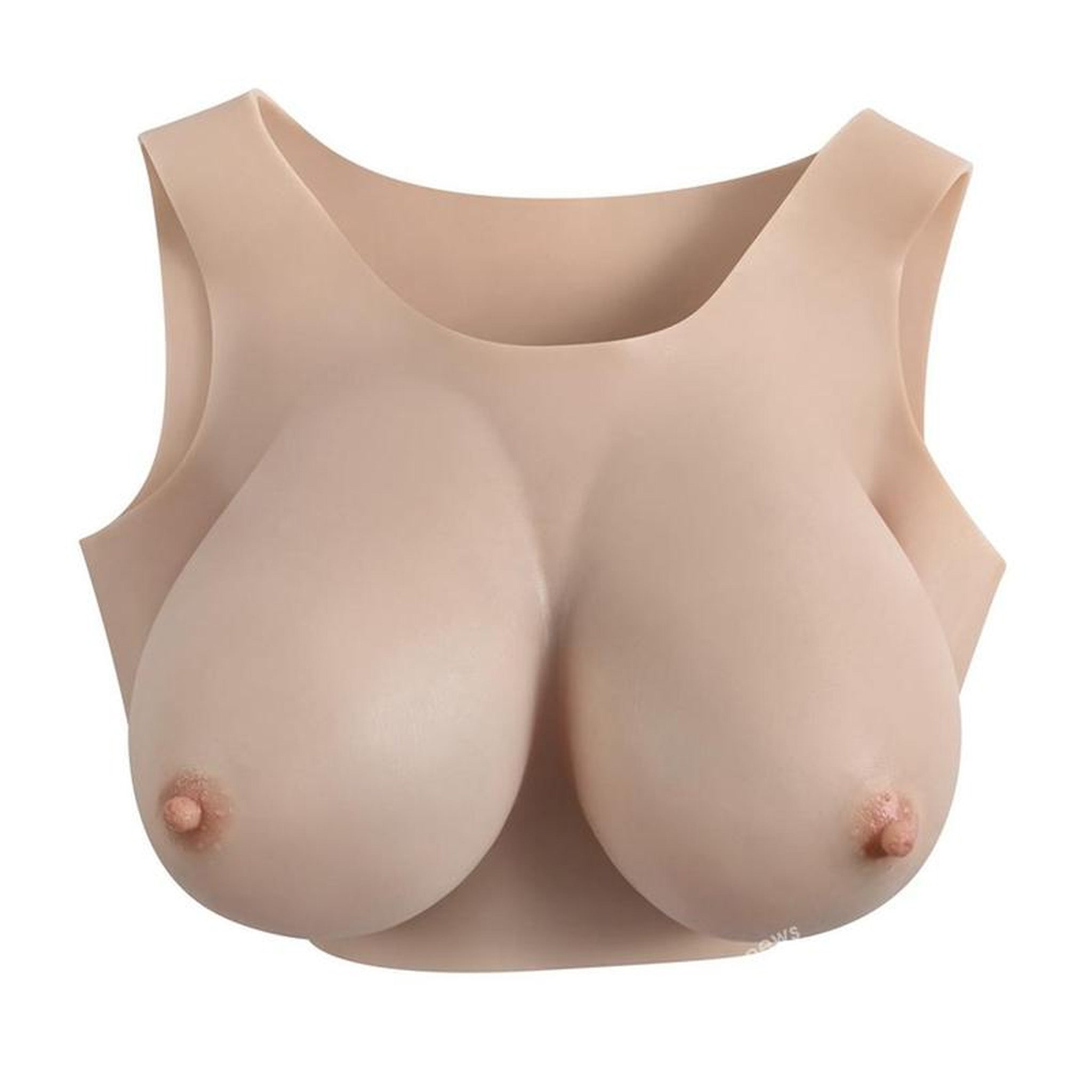 Gender X Breast Plate Vest Silicone E Cup - Vanilla