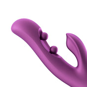 Silicone premium ABS-plastic dildo dong vibe vibration vibrating vibrator rabbit balls pressure-sensitive gspot g-spot p-spot pspot app-compatible app-controlled adult toys gem purple gold