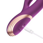 Silicone premium ABS-plastic dildo dong vibe vibration vibrating vibrator rabbit balls pressure-sensitive gspot g-spot p-spot pspot app-compatible app-controlled adult toys gem purple gold