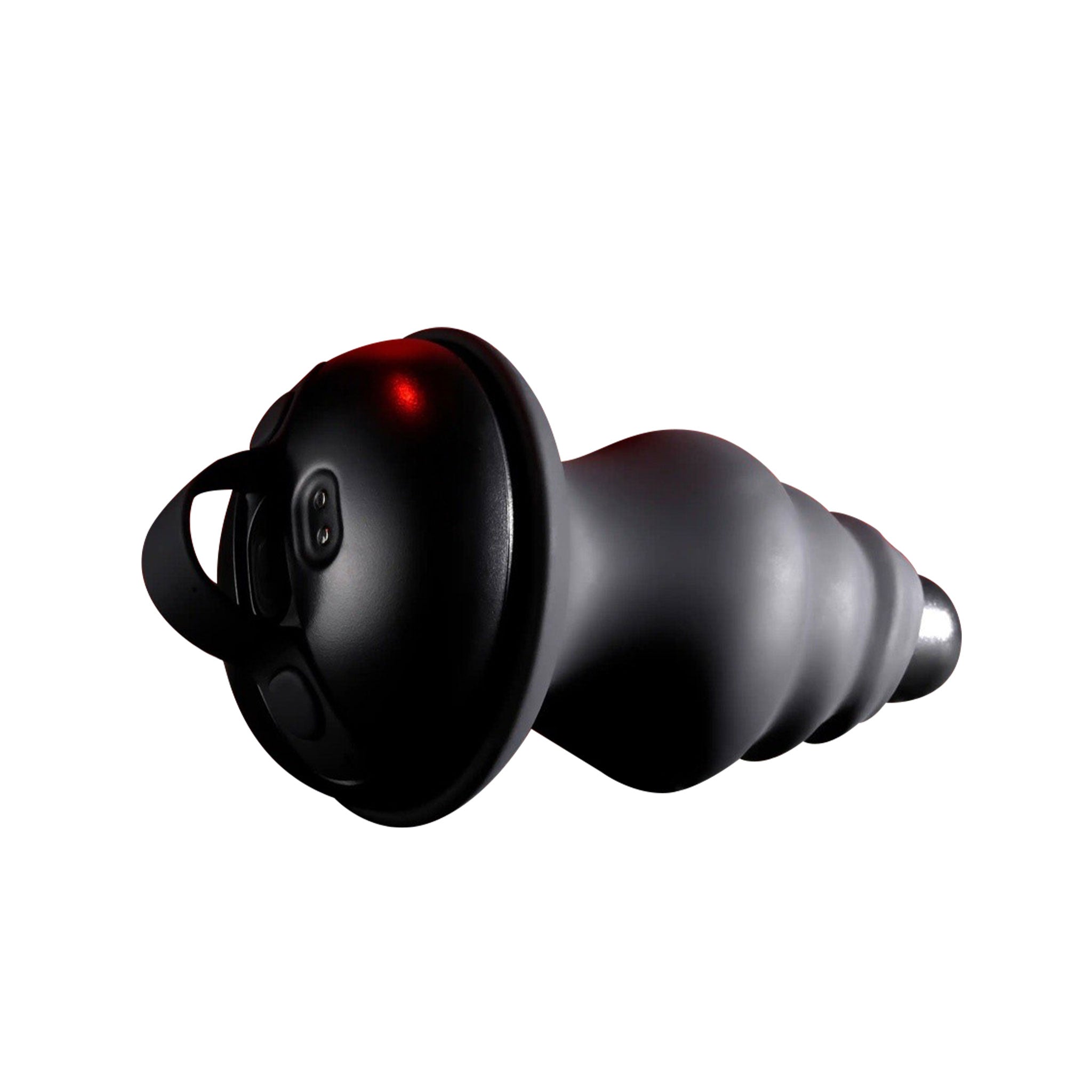 Silicone vibrator vibration vibe shaft removable sleeve graduated bumps safety base pull-ring pull ring adult-toys black