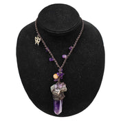 Crystal polyester plastic metallic-alloy accessories jewelry natural-jewelry stone-jewelry necklace polished-gemstones polished-amethyst gemstone-necklace crystal-necklace crystal-pendant woven-thread woven-strand woven crystal-beads butterfly butterfly-charm fashion alt-fashion boho hippie hippy goth gothic casual female femme feminine womens purple violet amethyst