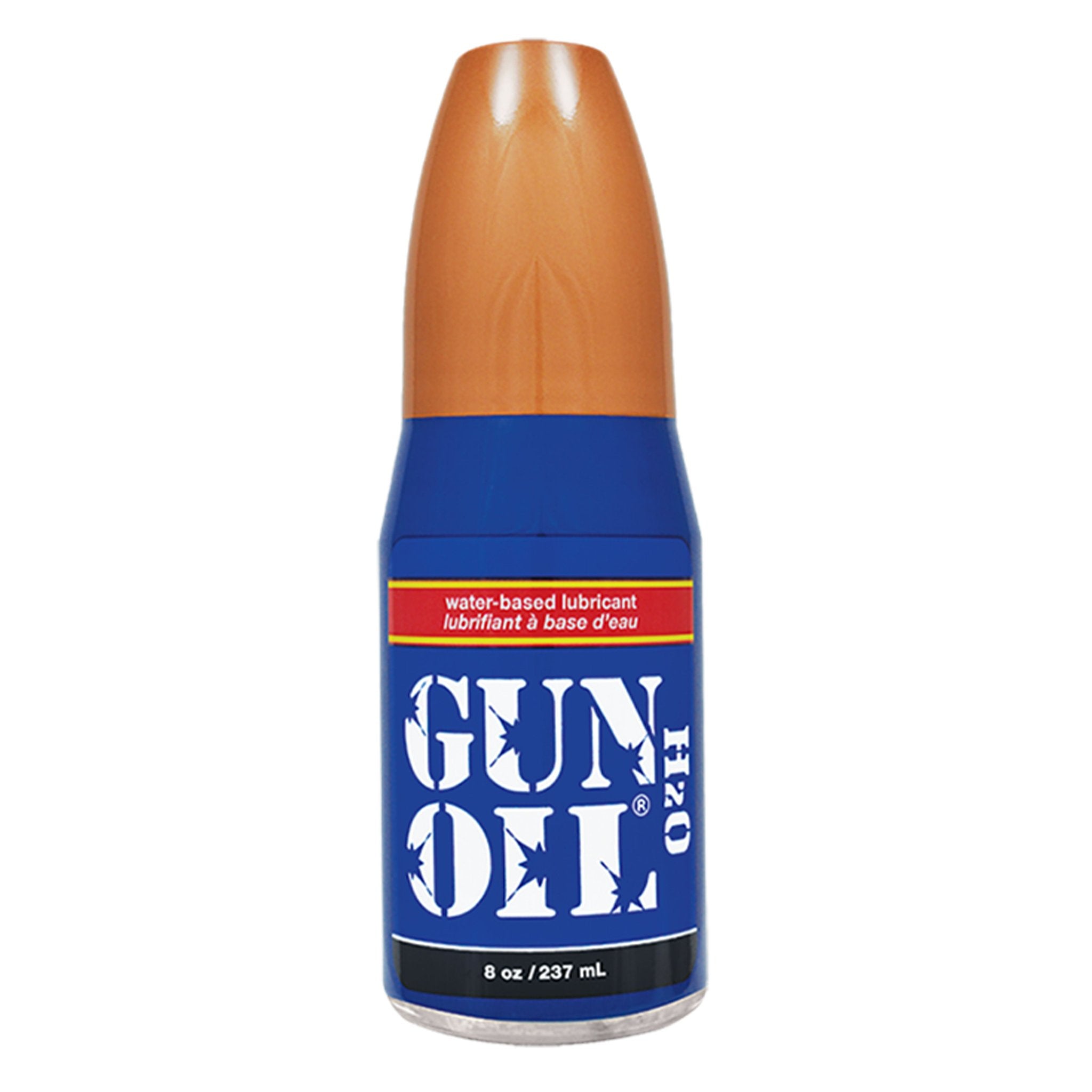 Gun Oil H2O water-based lubricant, hypoallergenic, toy-safe, and non-staining.