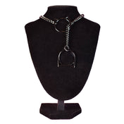 Stainless-steel chain accessories jewelry necklace collar choker choke-chain jump-chain slip-chain jump-ring cat-shaped kitty-shaped kitty-cat meow tugging pulling tugproof tug-proof fetish fashion bdsm bondage domination submission bdsm-play pet-play kitty cat kitten control bedroom gunmetal black