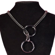 Stainless-steel chain accessories jewelry necklace super-thick resistant collar choker choke-chain jump-rings pull-chain slip-chain jump-rings tugging pulling pet-play pup-play fetish fashion alt-fashion bdsm bdsm-play kink kinky kinky-play bedroom control gunmetal