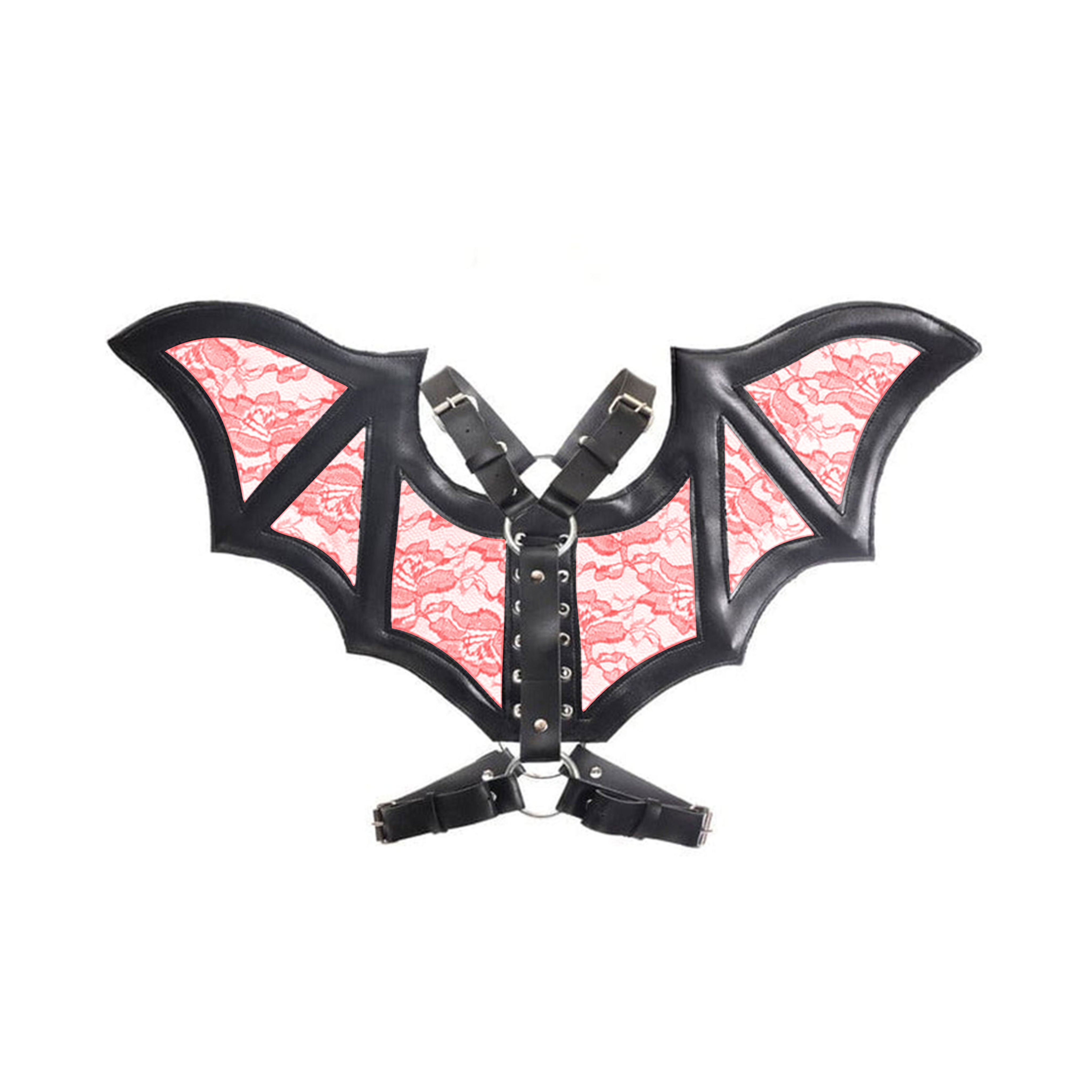Vegan Trim Lace Bat Wings Harness