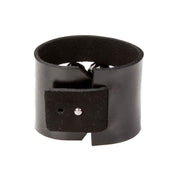 Premium leather wrist cuff embedded beads beaded clasp punch-through luxury contemporary chic modern fashion alt-fashion arm gear accessories black