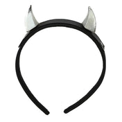 headband with spikes black leather nylon metallic horns cosplay devil costume accessory fetish gothic headpiece
