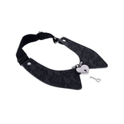 Leather faux-leather lace-etched lace accessories jewelry collar choker day-collar adjustable bra-slider locking lockable heart-lock heart-shaped elegant elegance edgy edge luxurious confidence grace sophisticated sensual secure stylish style subtle bold comfortable custom-fit all-day everyday striking fetish fashion bdsm bondage submission devotion dynamic bdsm-dynamic kink kinky kinky-play desire black silver
